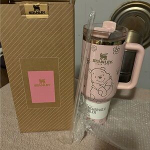 Stanley Pink Tumbler with Bear and Floral Design